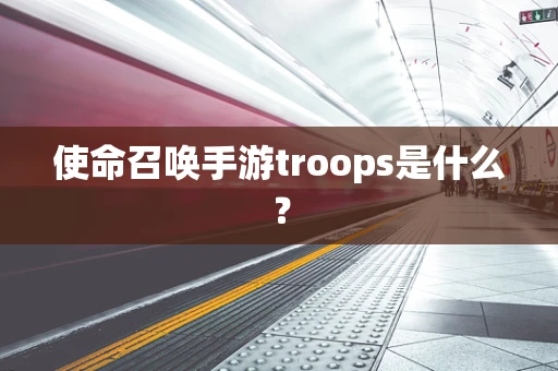使命召唤手游troops是什么？