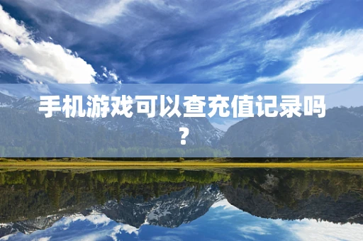 手机游戏可以查充值记录吗？