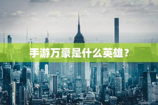 手游万豪是什么英雄？