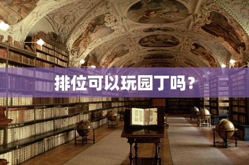 排位可以玩园丁吗？